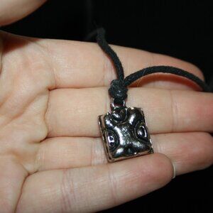 Beautiful black cord person and letter C necklace Adjustable up to 28"